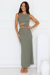 Mine To Show Mesh Maxi Dress Khaki