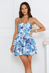 City Soirée Strapless Mini Dress Blue