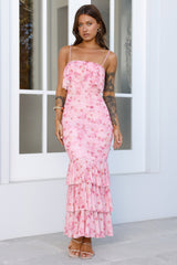 Flora Fable Mesh Maxi Dress Pink