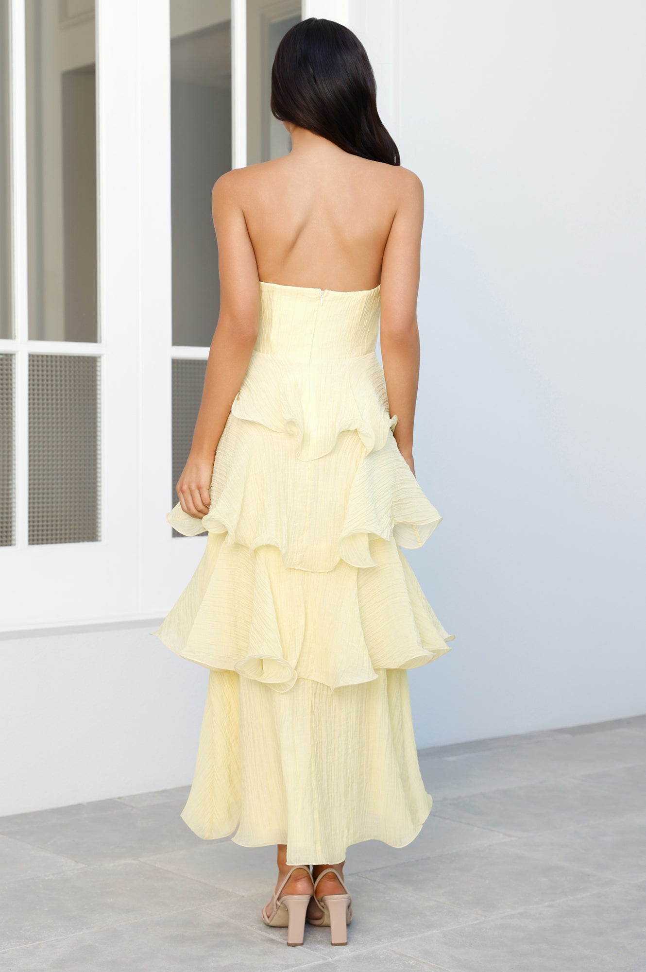 Wedding Adventure Strapless Maxi Dress Yellow