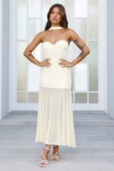 Serene Sway Strapless Maxi Dress Yellow
