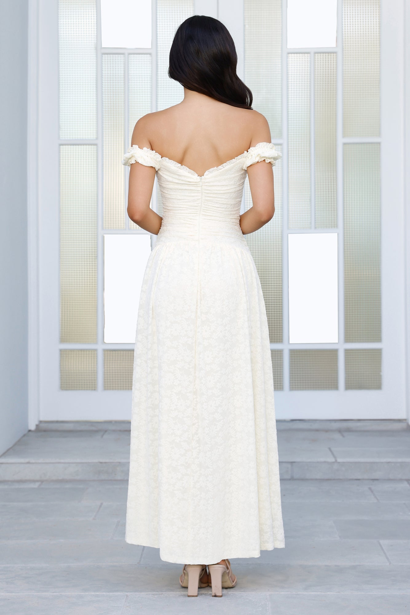 Soft Serve Off Shoulder Maxi Dress Yellow