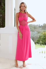 Sipping Love Potion Lace Maxi Dress Pink