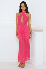 Love All Day Halter Maxi Dress Pink