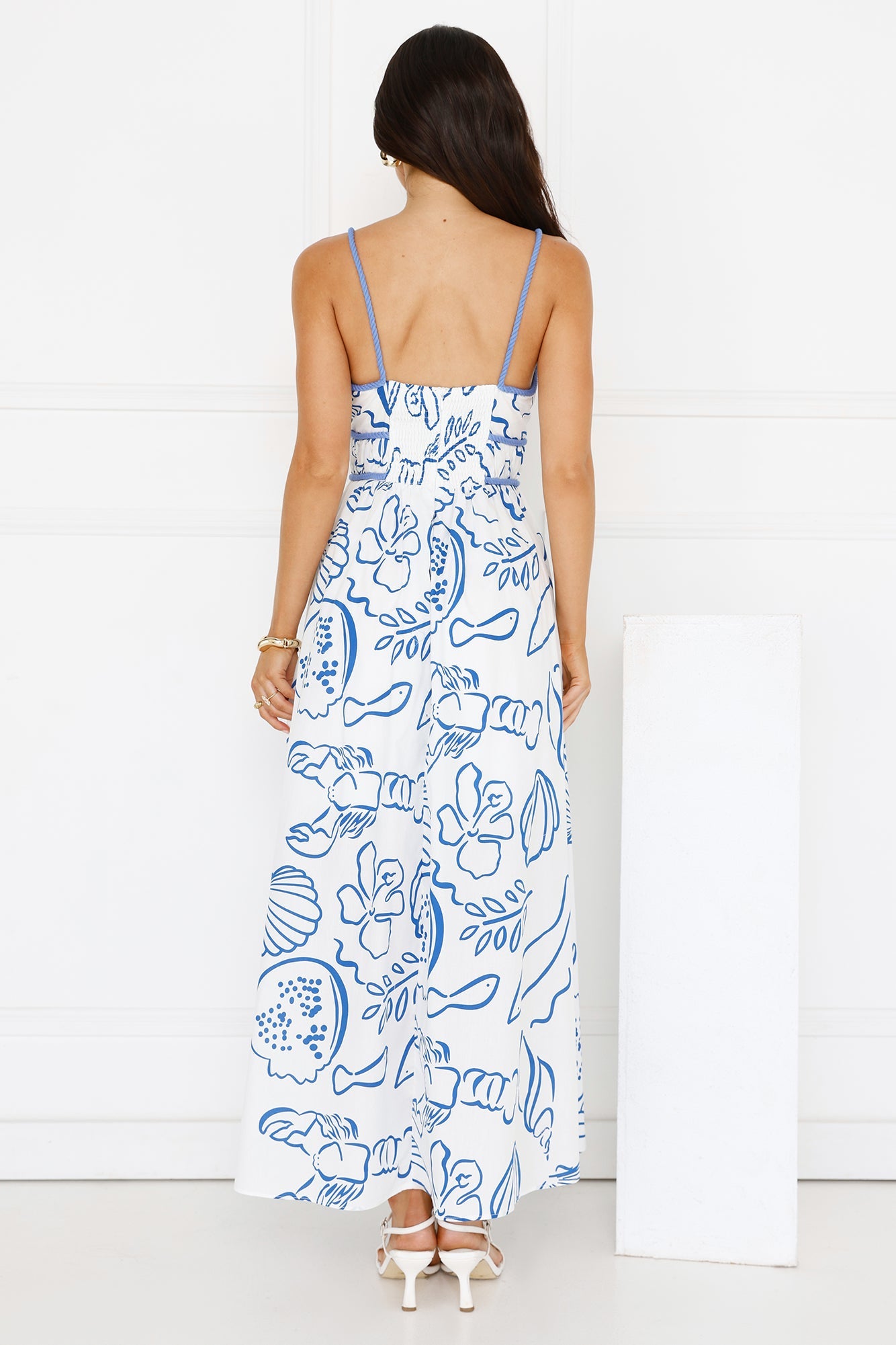 Seashell Glow Maxi Dress White