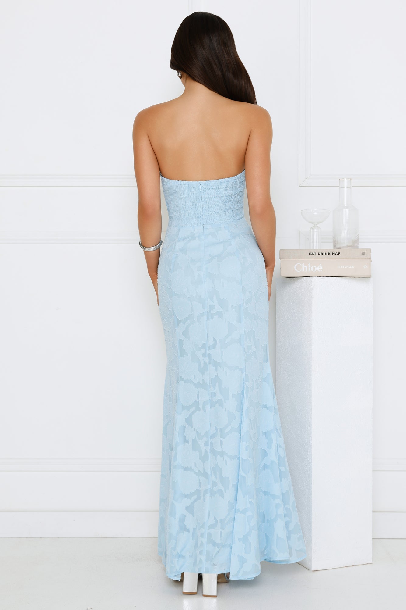 Sea Kissed Strapless Maxi Dress Blue