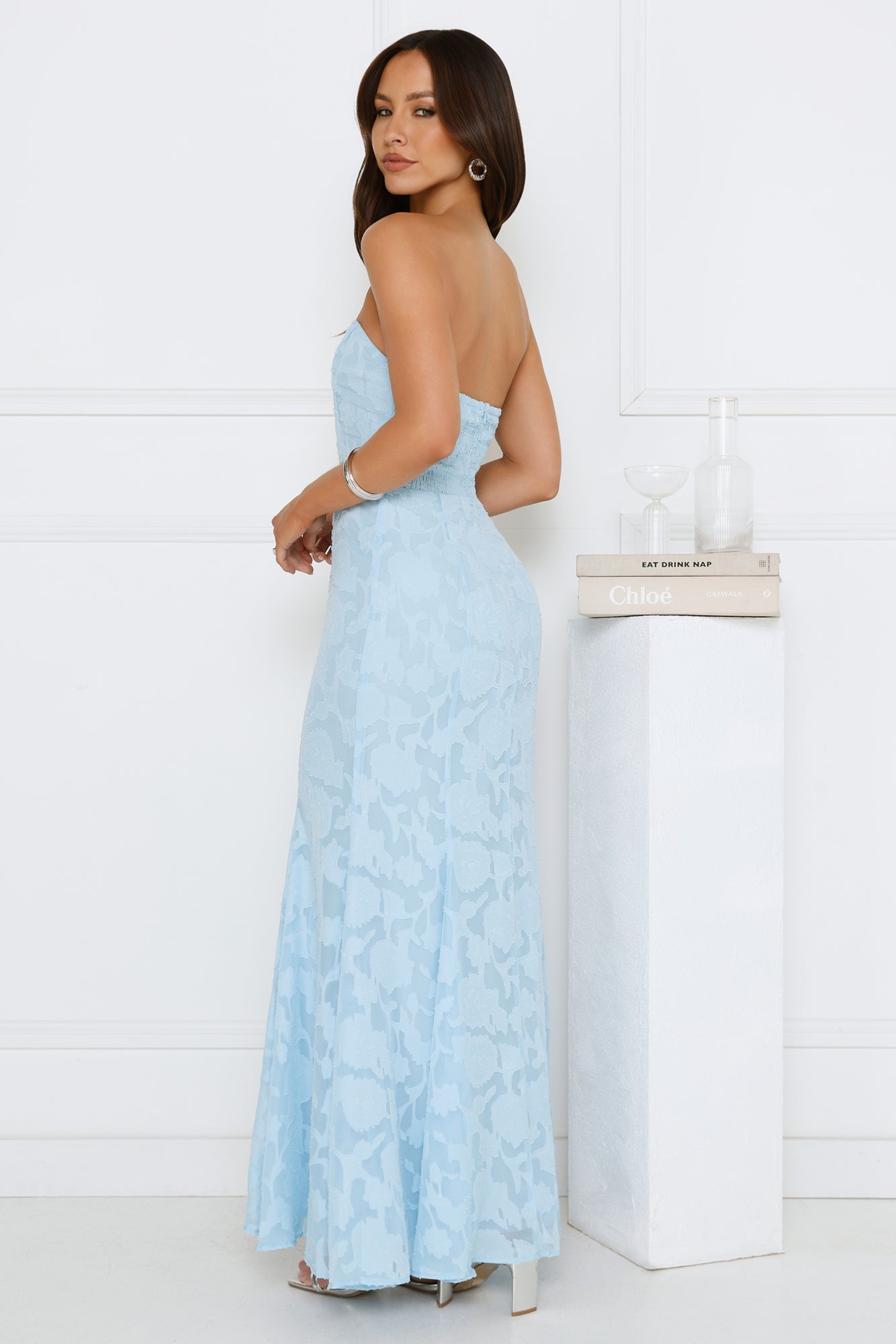 Sea Kissed Strapless Maxi Dress Blue