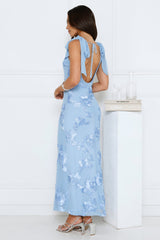 Golden Doll Mesh Maxi Dress Blue