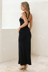 Femme Luxe One Shoulder Maxi Dress Black