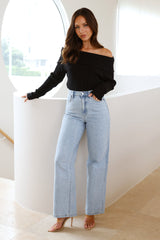Winter Date Night Knit Top Black