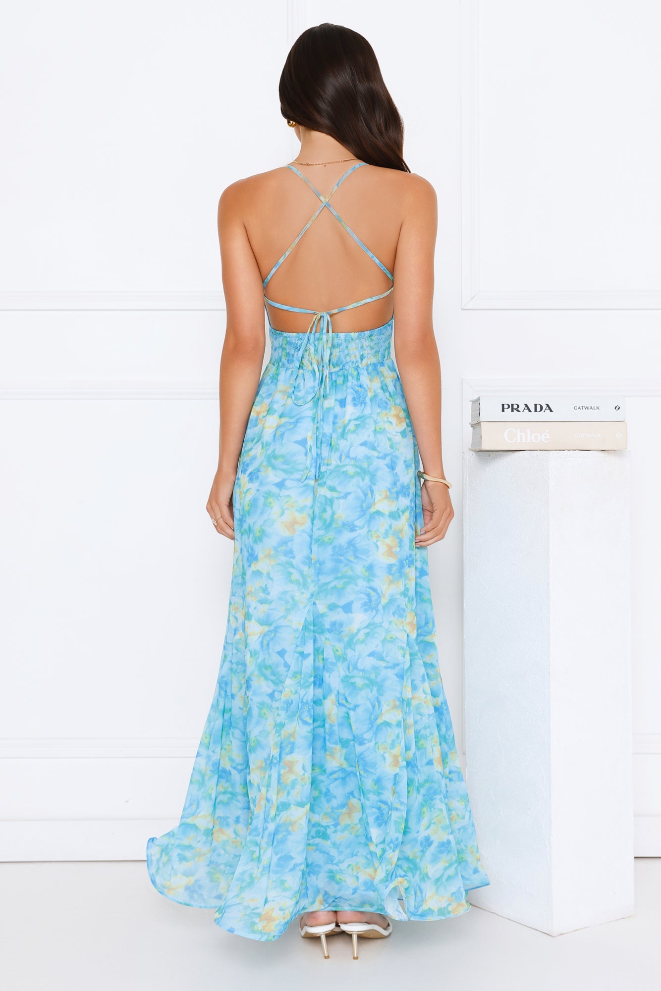 Pretty In Bloom Maxi Dress Blue