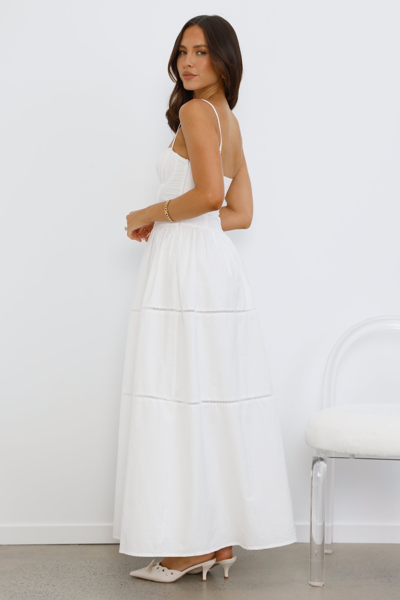 Chic At Sunset Maxi Dress White