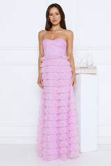 Lovers In Paris Strapless Tulle Maxi Dress Lilac