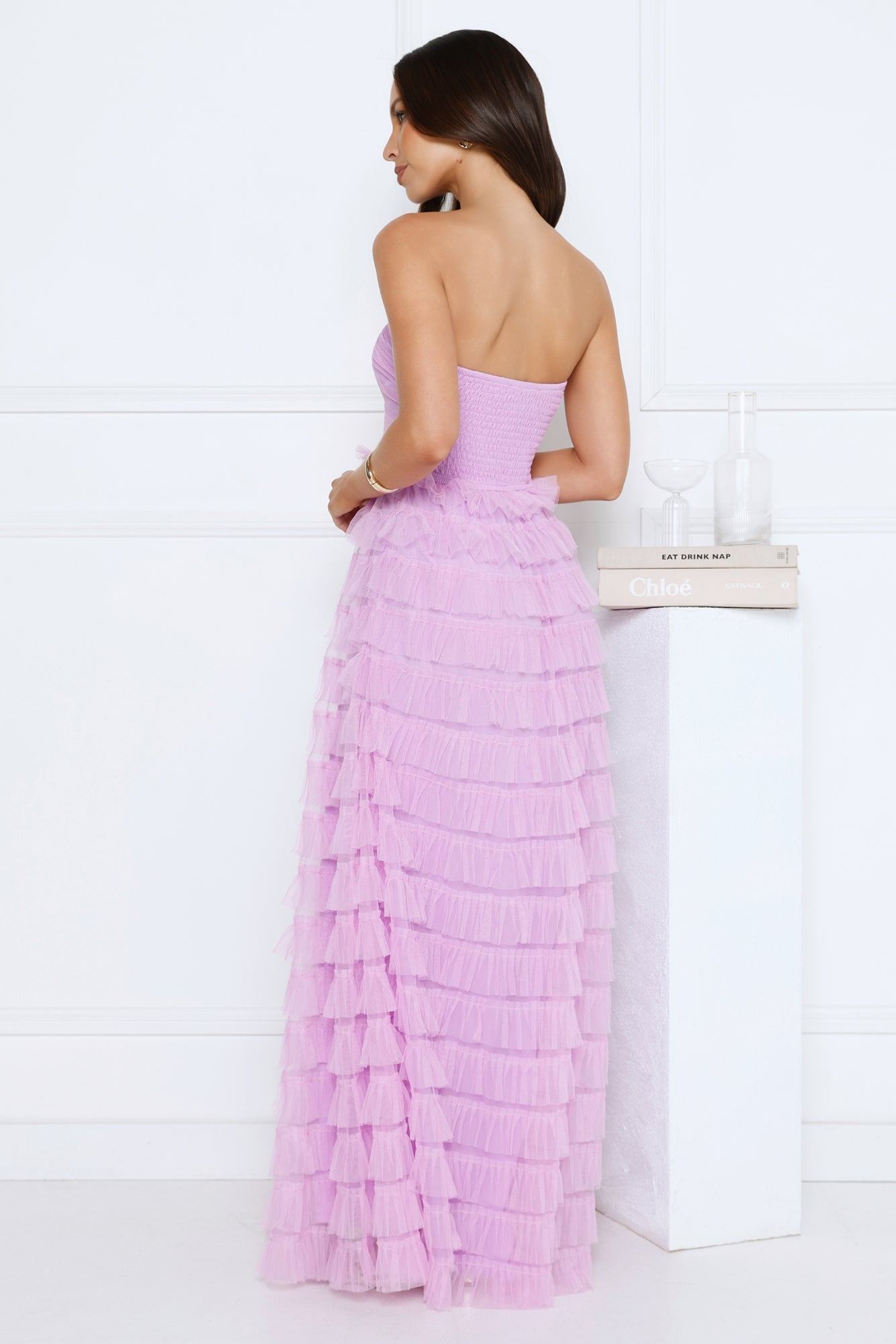 Lovers In Paris Strapless Tulle Maxi Dress Lilac