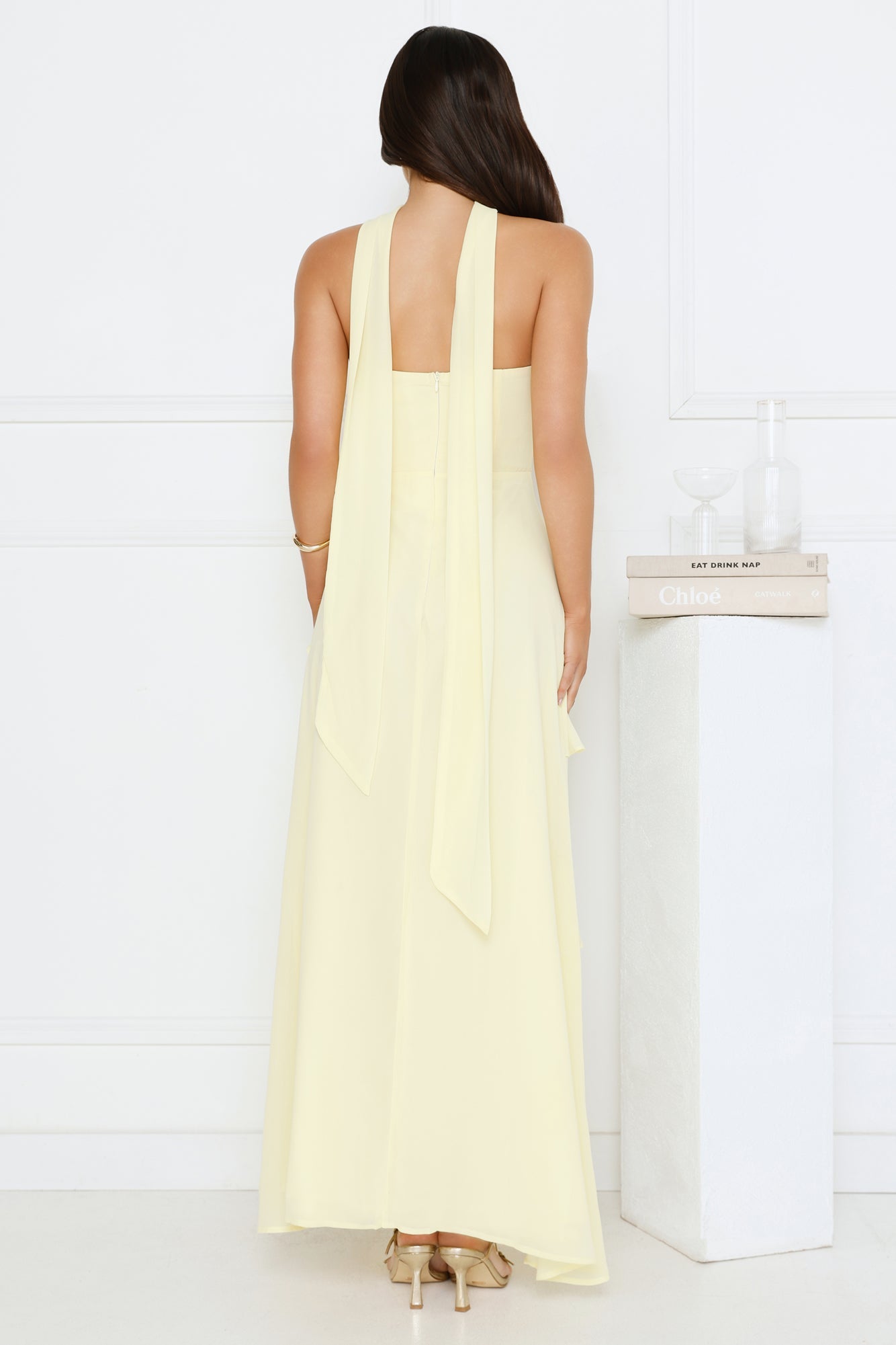Sunset Reverie Strapless Maxi Dress Yellow