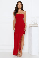 Sparkle Every Day Strapless Maxi Dress Red