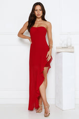 Sparkle Every Day Strapless Maxi Dress Red