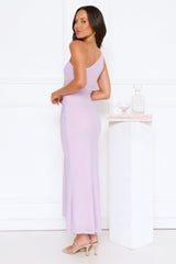 Style Capital One Shoulder Mesh Maxi Dress Lilac