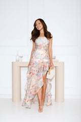 Secret Garden Chic Strapless Maxi Dress Print