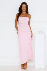 Berry Seduction Strapless Maxi Dress Pink