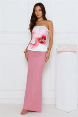 Sunset Shenanigans Strapless Top White