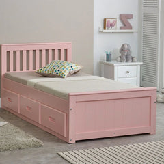 Mission pink Wooden Storage Bed Frame – 3ft Single