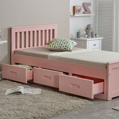 Mission pink Wooden Storage Bed Frame – 3ft Single