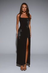 Too Hot To Miss Halter Maxi Dress Black