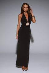 Leading Lady Luxe Halter Maxi Dress Black