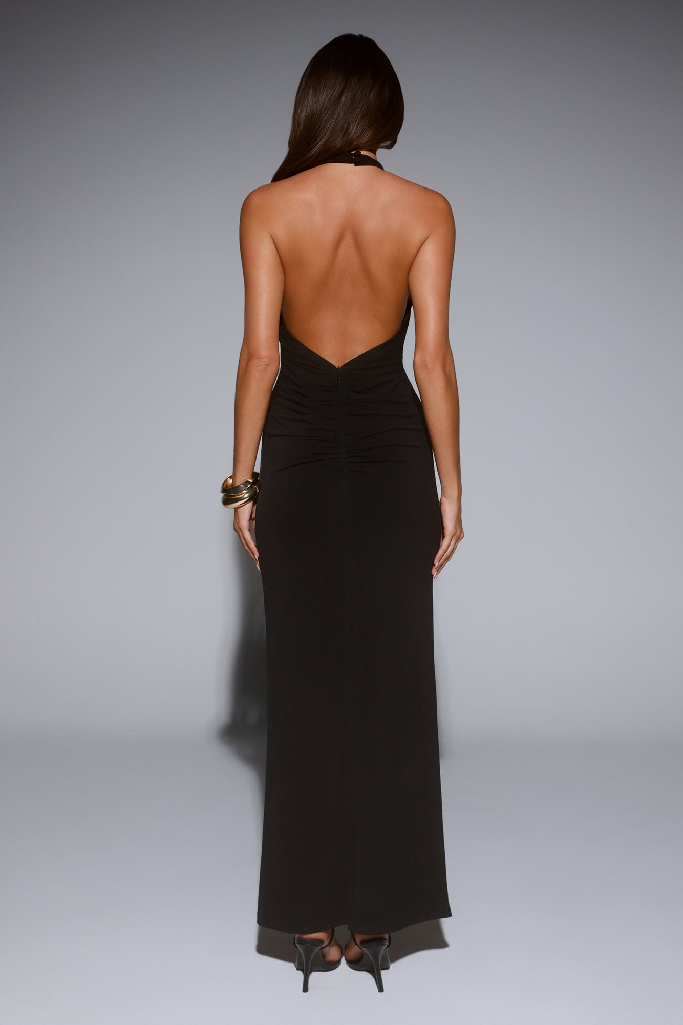 Leading Lady Luxe Halter Maxi Dress Black
