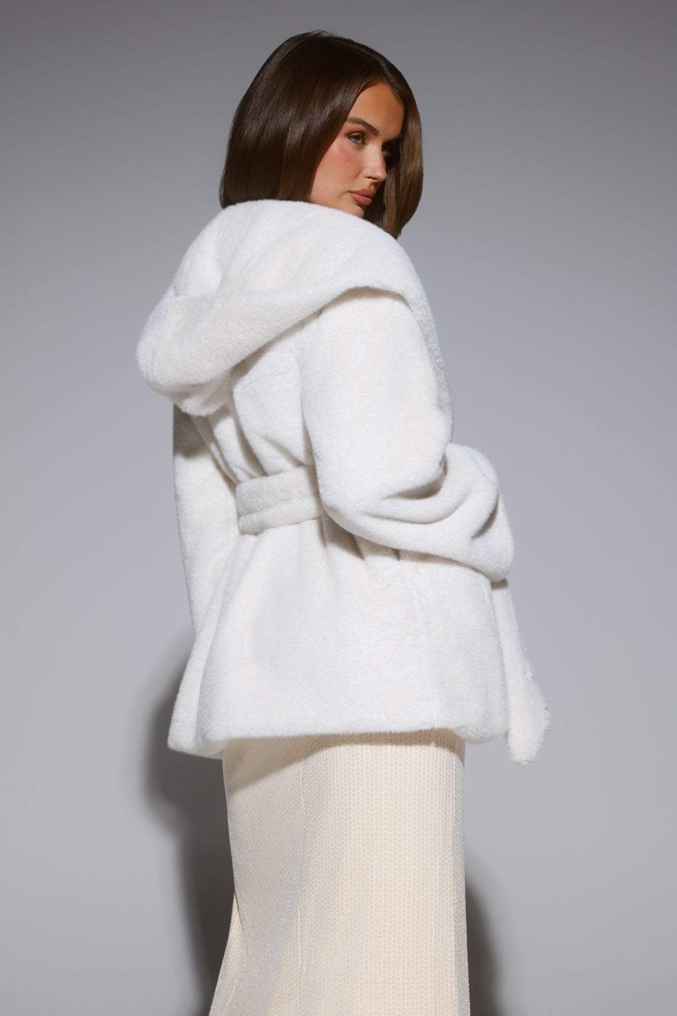 Winter Wonderland Faux Fur Coat Cream