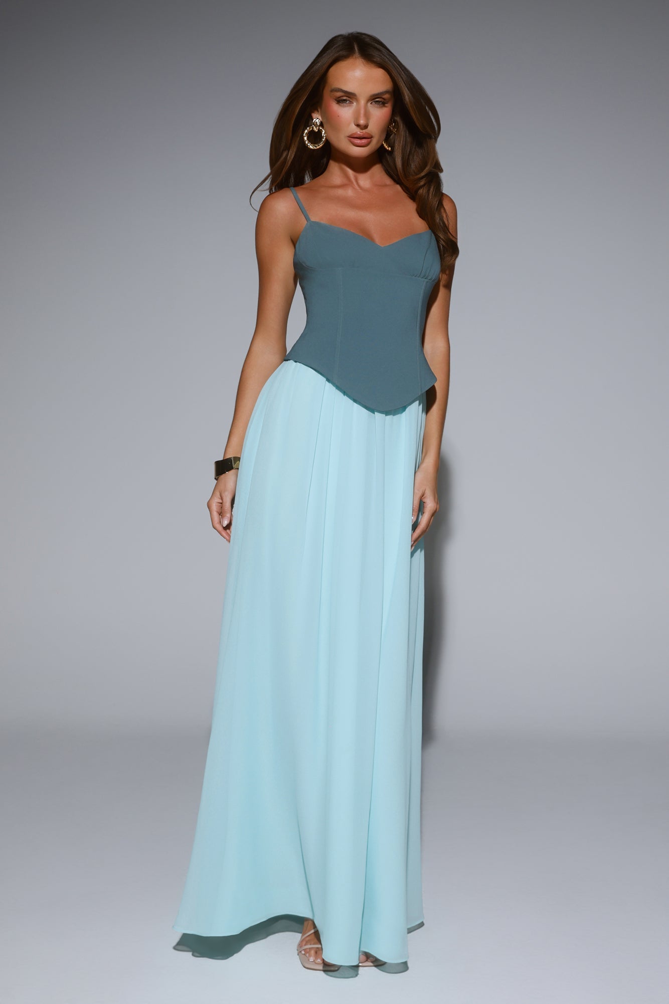 Sleek Society Maxi Dress Teal
