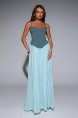 Sleek Society Maxi Dress Teal
