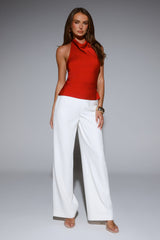 Style Theory Satin Halter Top Red