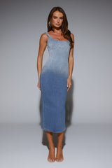 DNM Denim Destination Midi Dress Blue