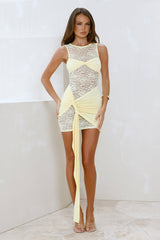 Dazzle Darling Lace Mini Dress Yellow