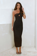 Sparkle City Nights One Shoulder Maxi Dress Bronze