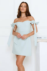 Petal Rebel Off Shoulder Mini Dress Mint