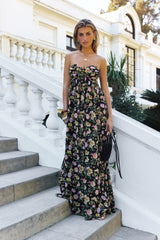 Twirl With Me Strapless Maxi Dress Black