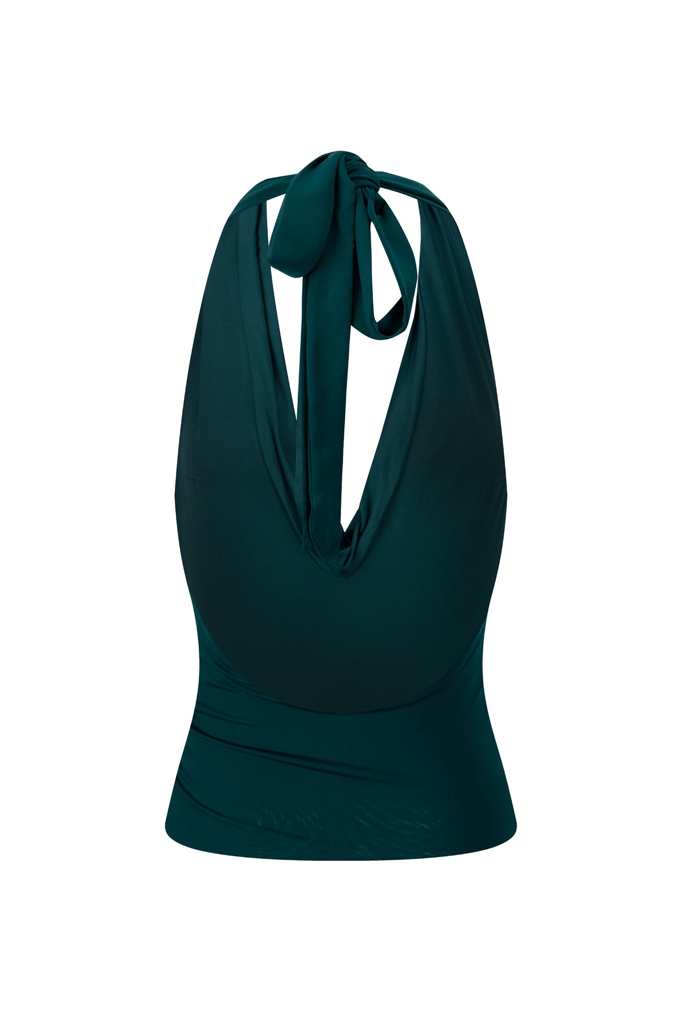 BASE Contour In Her Element Halter Cowl Top Green