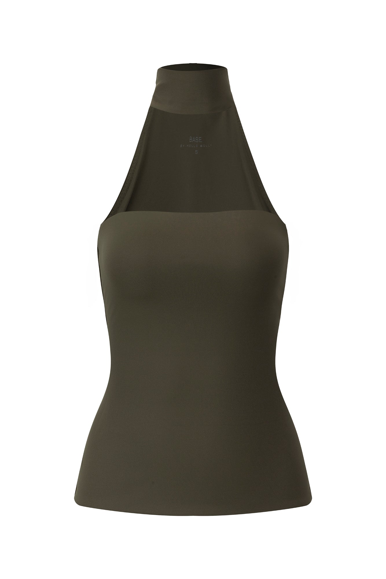 BASE Contour Reverse Halter Top Khaki