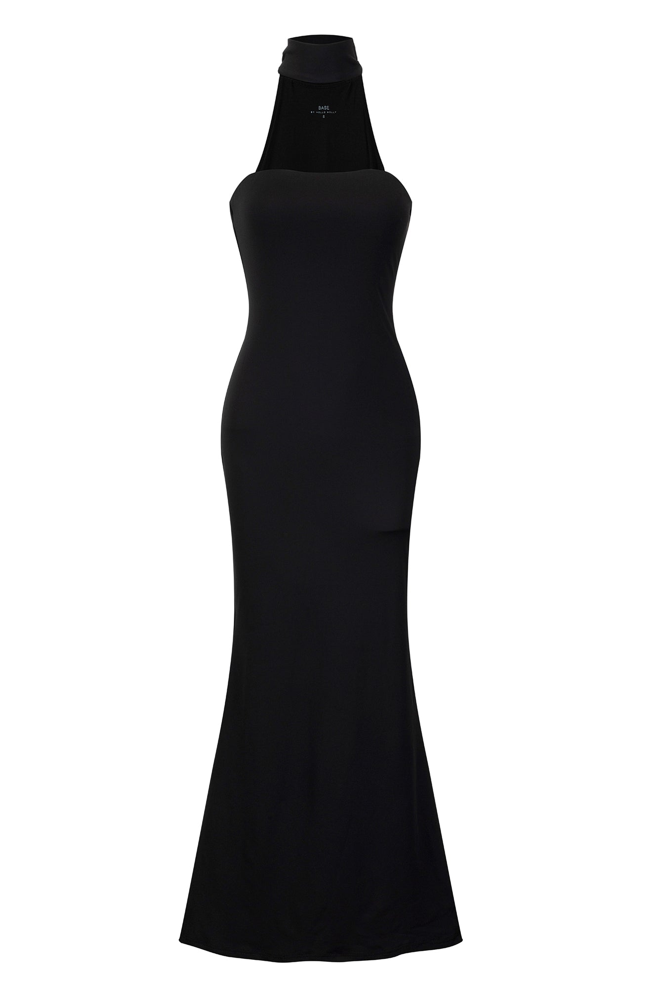 BASE Contour Reverse Halter Maxi Dress Black