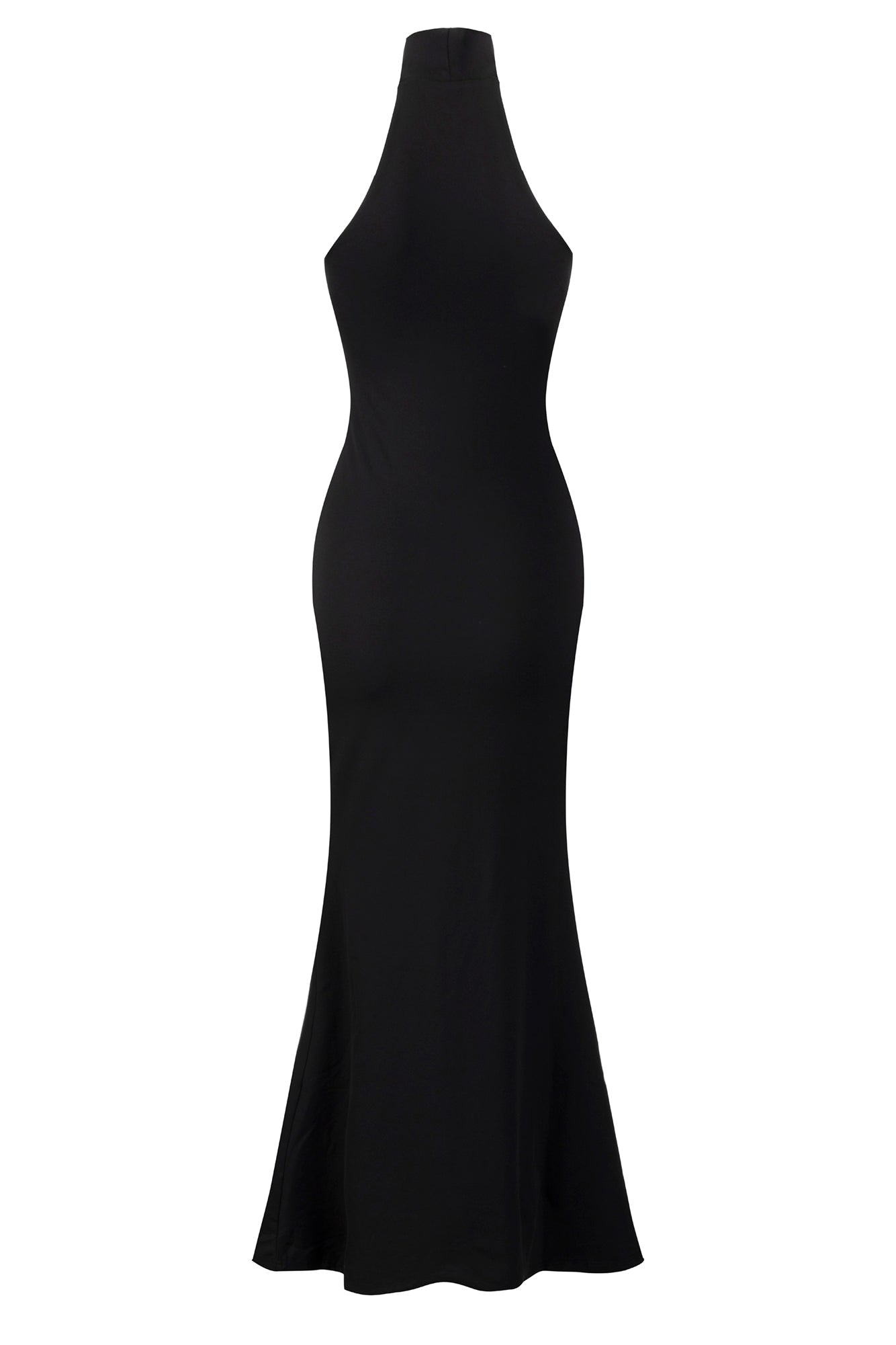 BASE Contour Reverse Halter Maxi Dress Black
