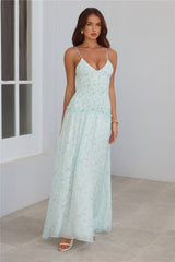 Among the Flowers Maxi Dress Blue