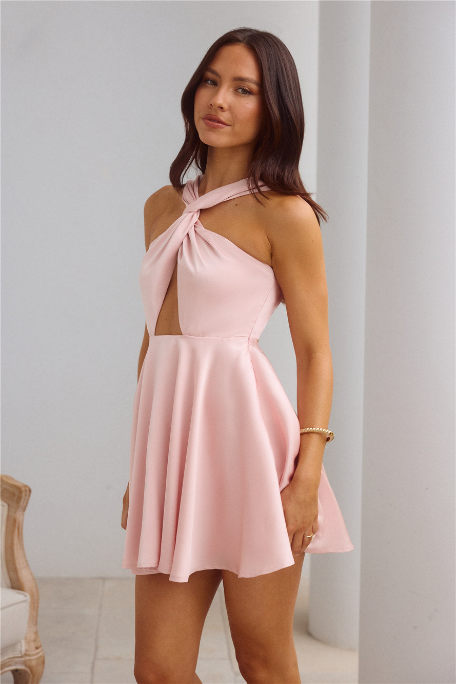 Magic Of Girlhood Satin Mini Dress Pink