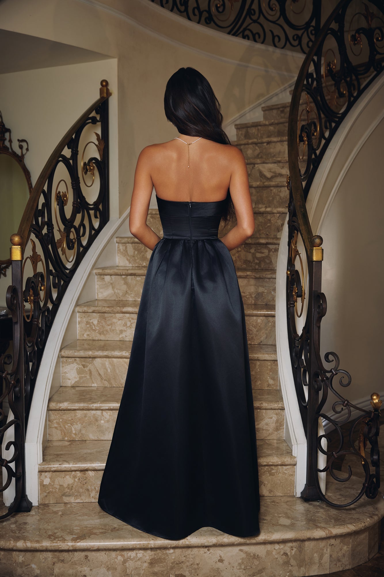 Elegance In Motion Strapless Maxi Dress Black