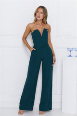 Make Magic Strapless Jumpsuit Green