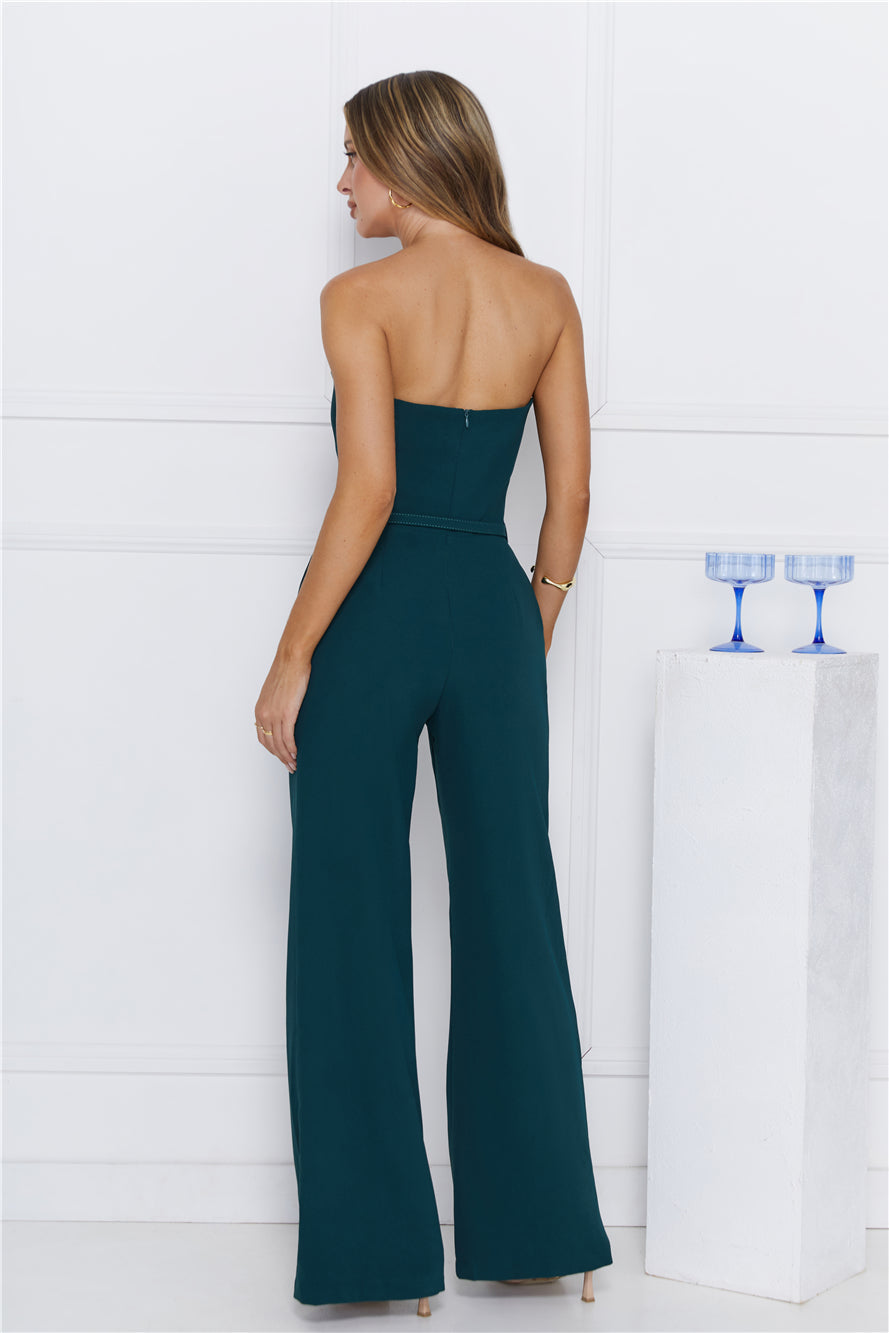 Make Magic Strapless Jumpsuit Green