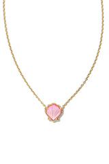 Brynne Shell Gold Short Pendant Necklace Blush Ivory Mother Of Pear