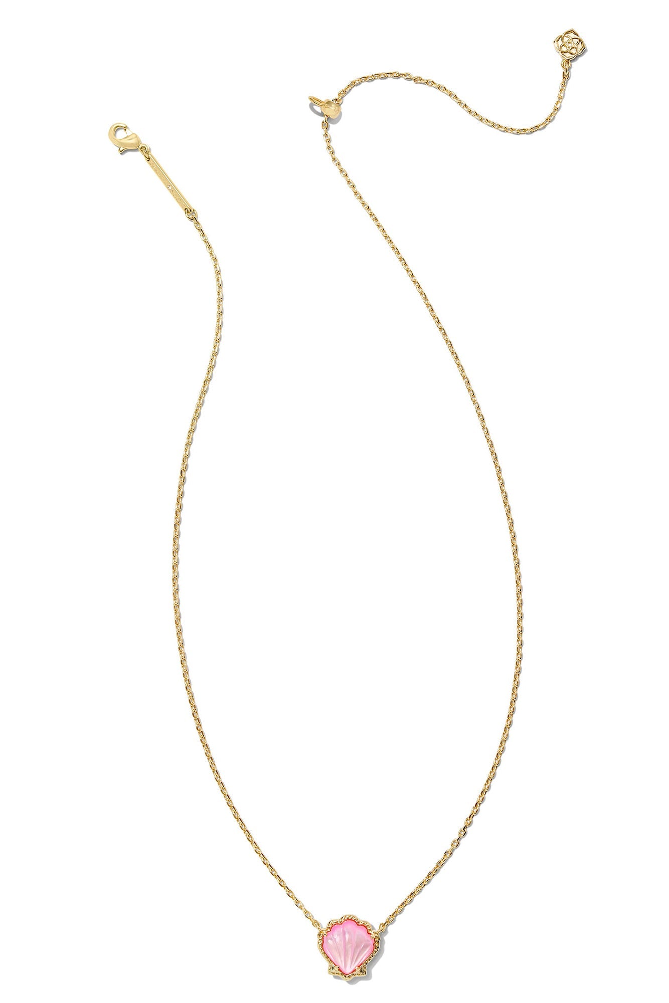 Brynne Shell Gold Short Pendant Necklace Blush Ivory Mother Of Pear